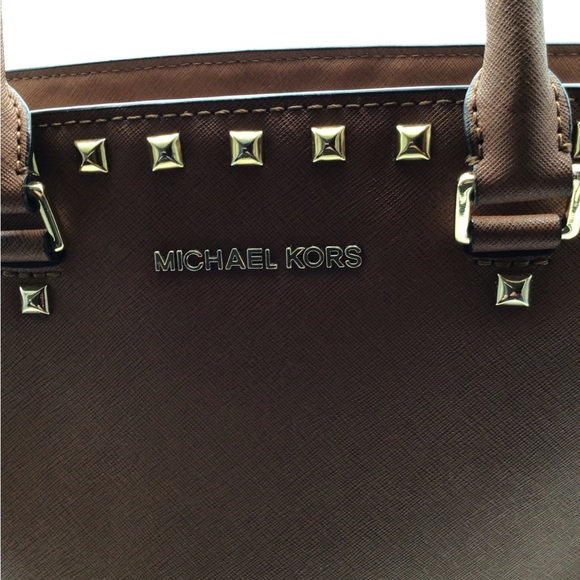 Michael Kors Selma Stud Large Brown Tote - Excellent Used Condition - Picture 8 of 16